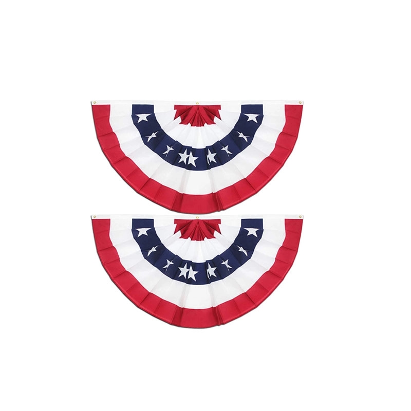 3x6ft USA Pleated Fan Flag 2
