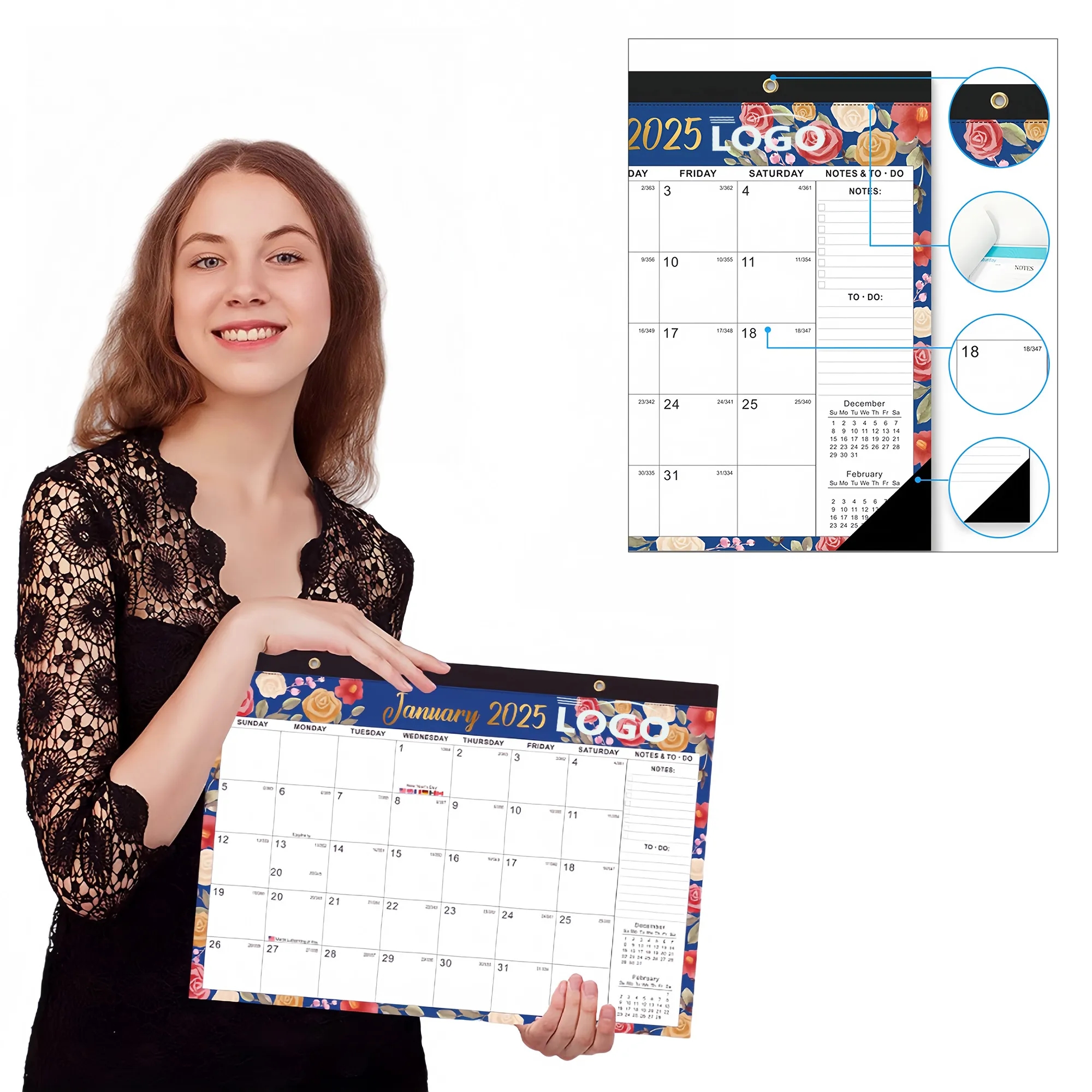 18-Month Wall Calendar With US Holidays And Daily Countdown