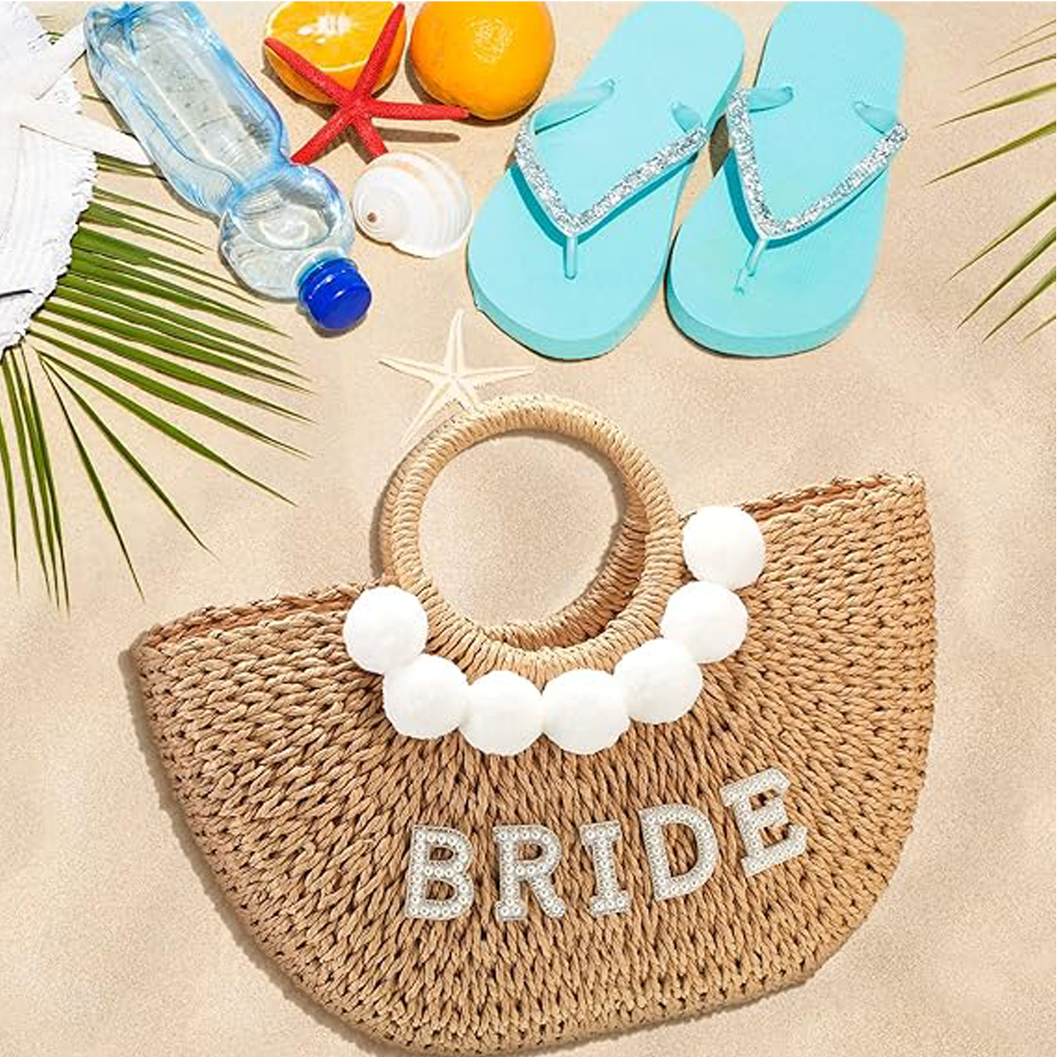 Bride's Flower Girl Woven Tote -Wedding & Bachelorette Party 5
