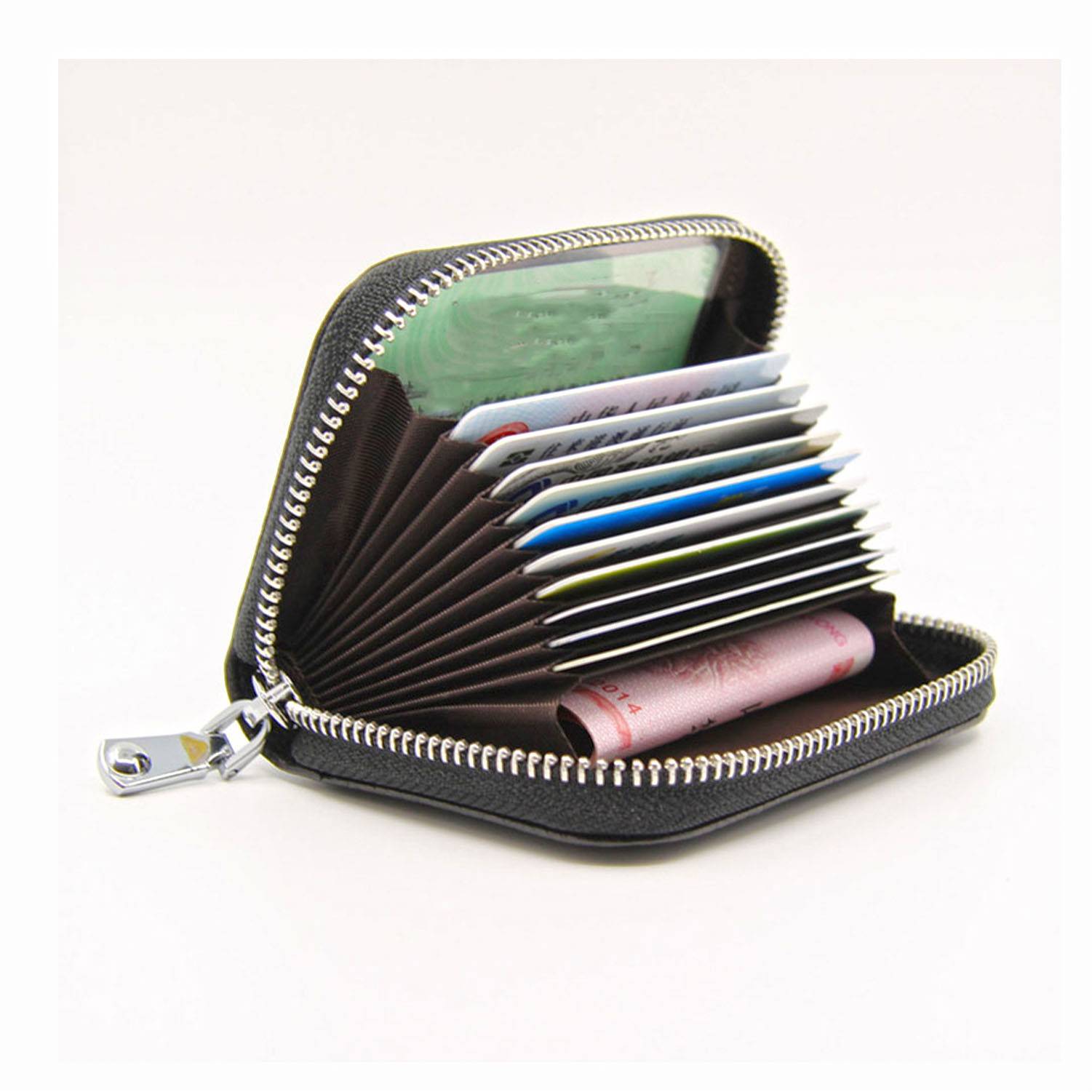 RFID Anti-theft Top Grain Leather Card Bag 3