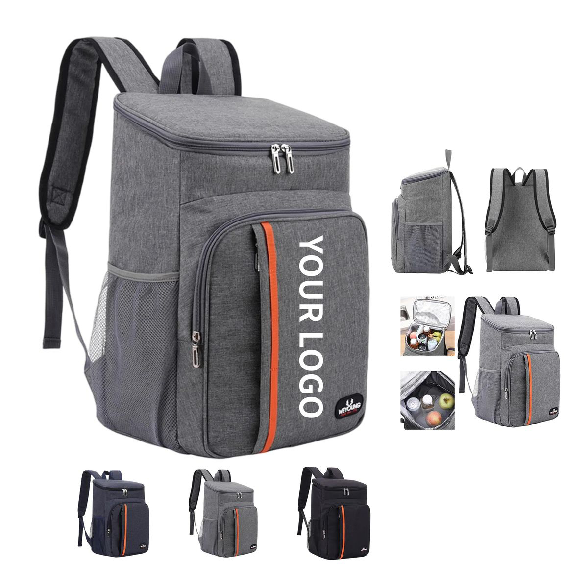 Portable Lunch Backpack with PEVA Lining 4
