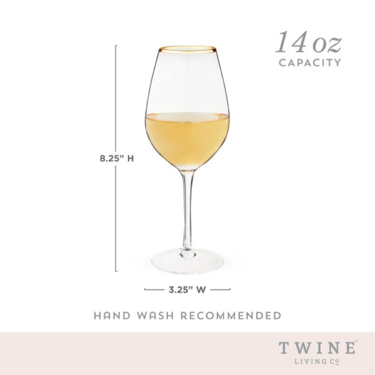 Twine Living® Gilded Stemmed Wine Glass, set of 2 4