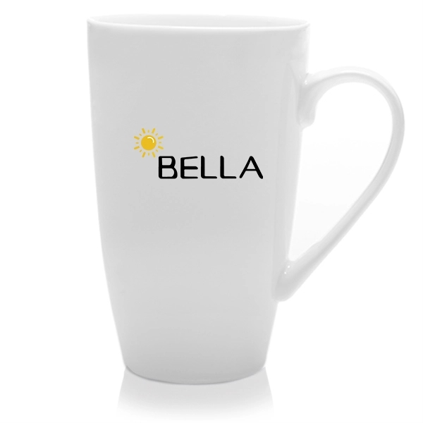16 Oz White Porcelain Tall Latte Mugs With Handles 1