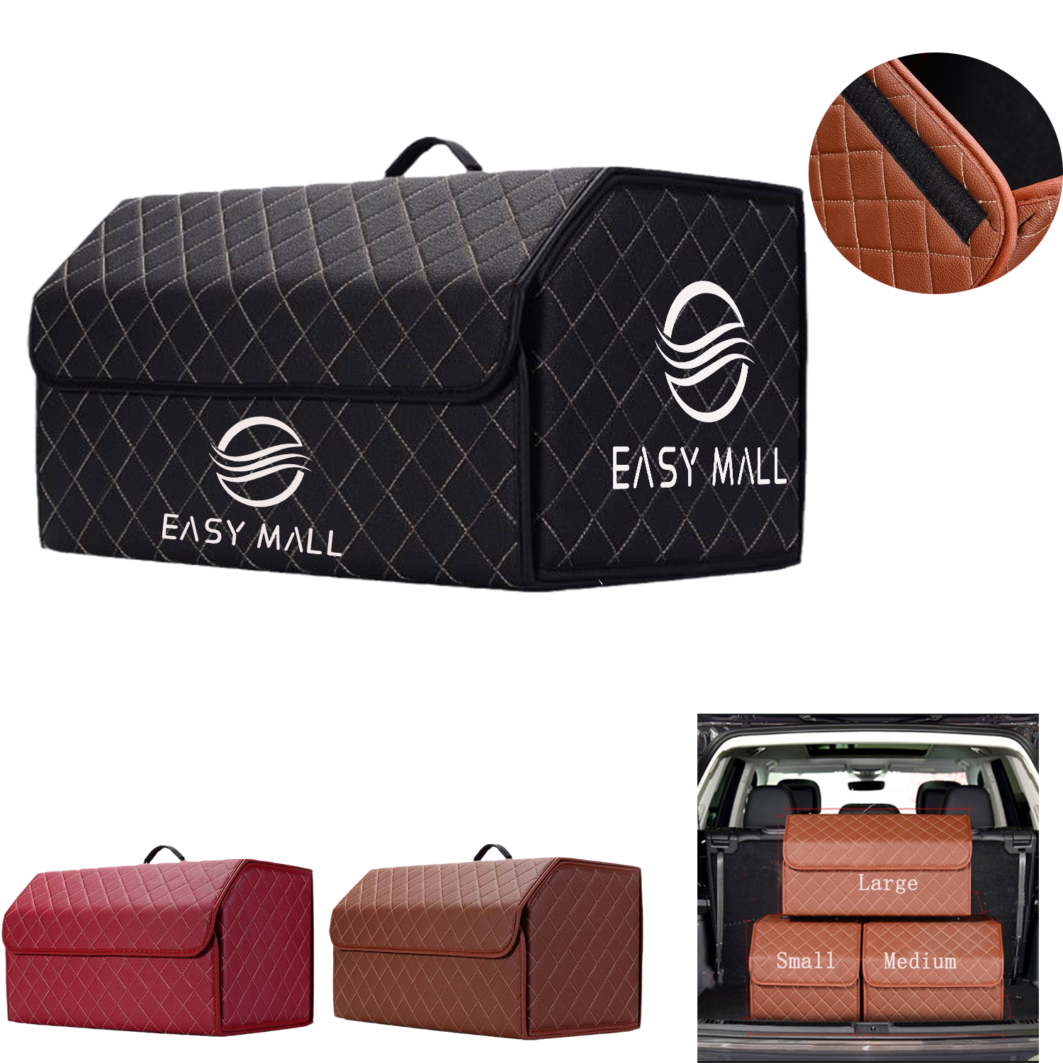 PU Leather Portable Car Storage Box 2