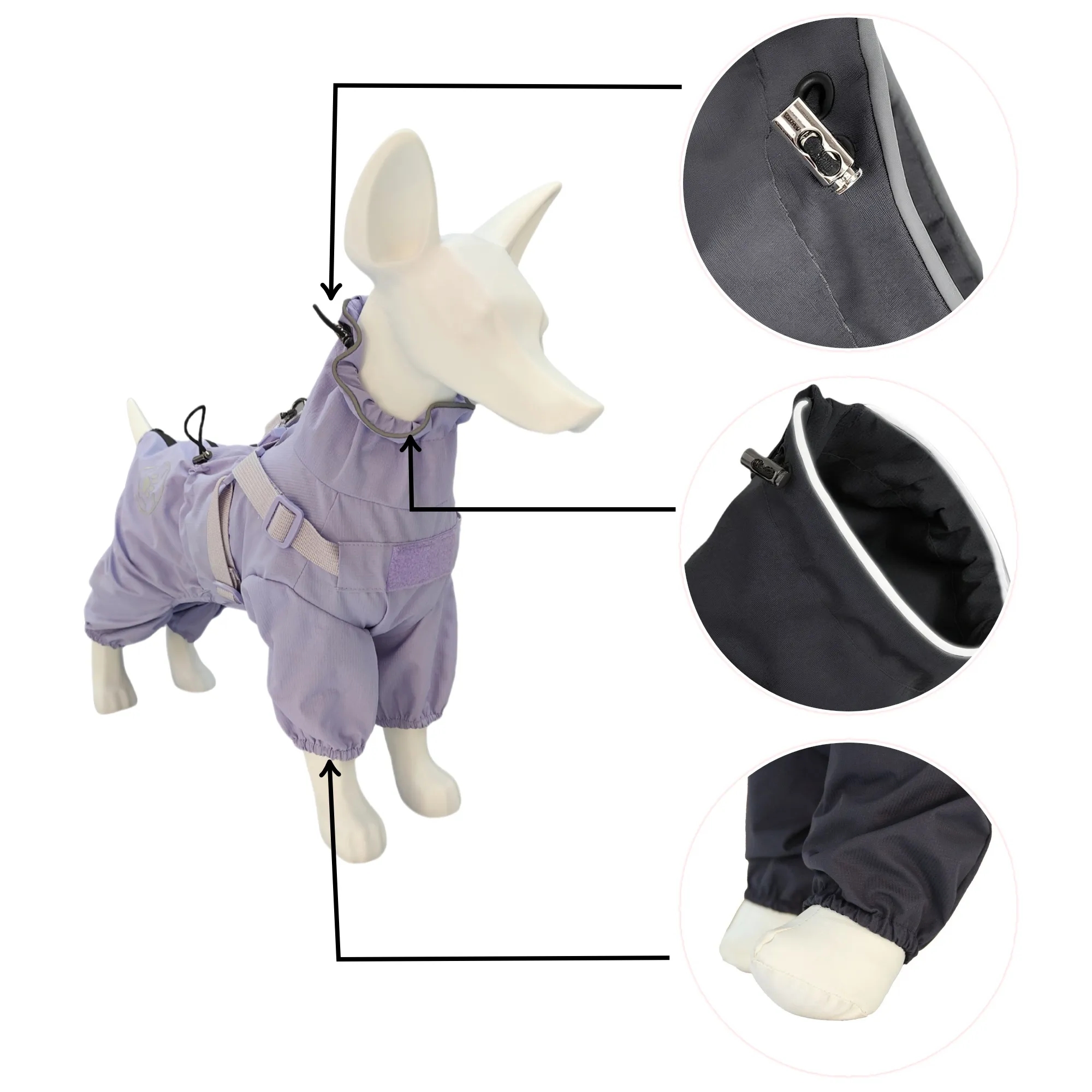 Pet Raincoat with Reflective Strip 2