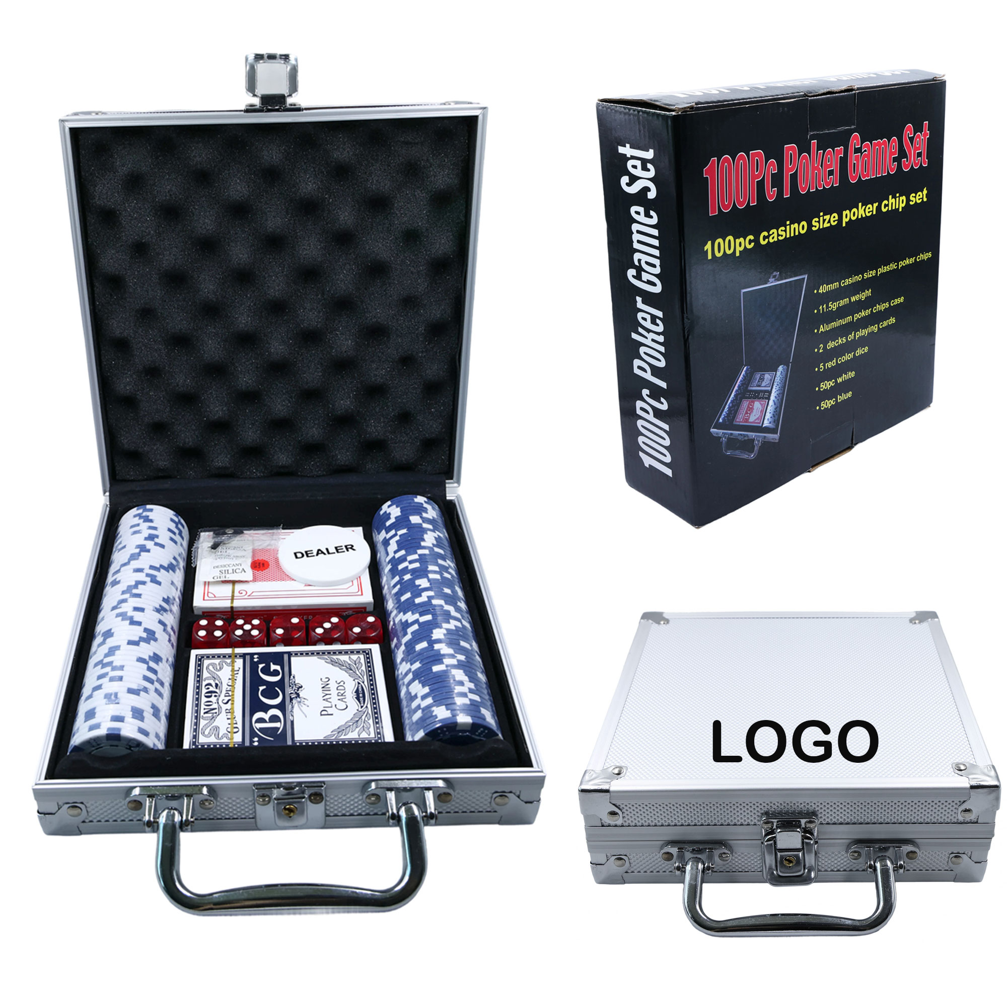 100 Piece Poker Chip Set w/ Case 2