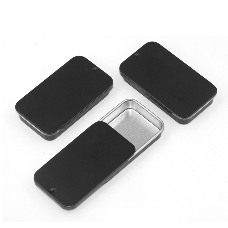 Mini Metal Tin Box Containers Metal Slide Top Tin Containers 5