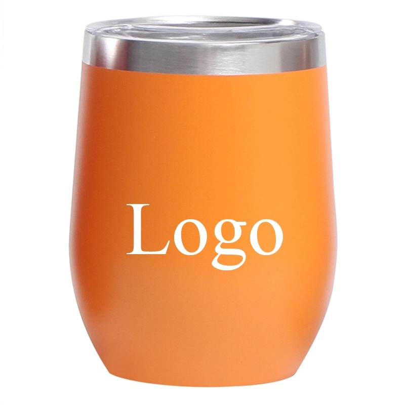12oz Powder Coated Vacuum Insulated Wine Tumbler With Lid 2
