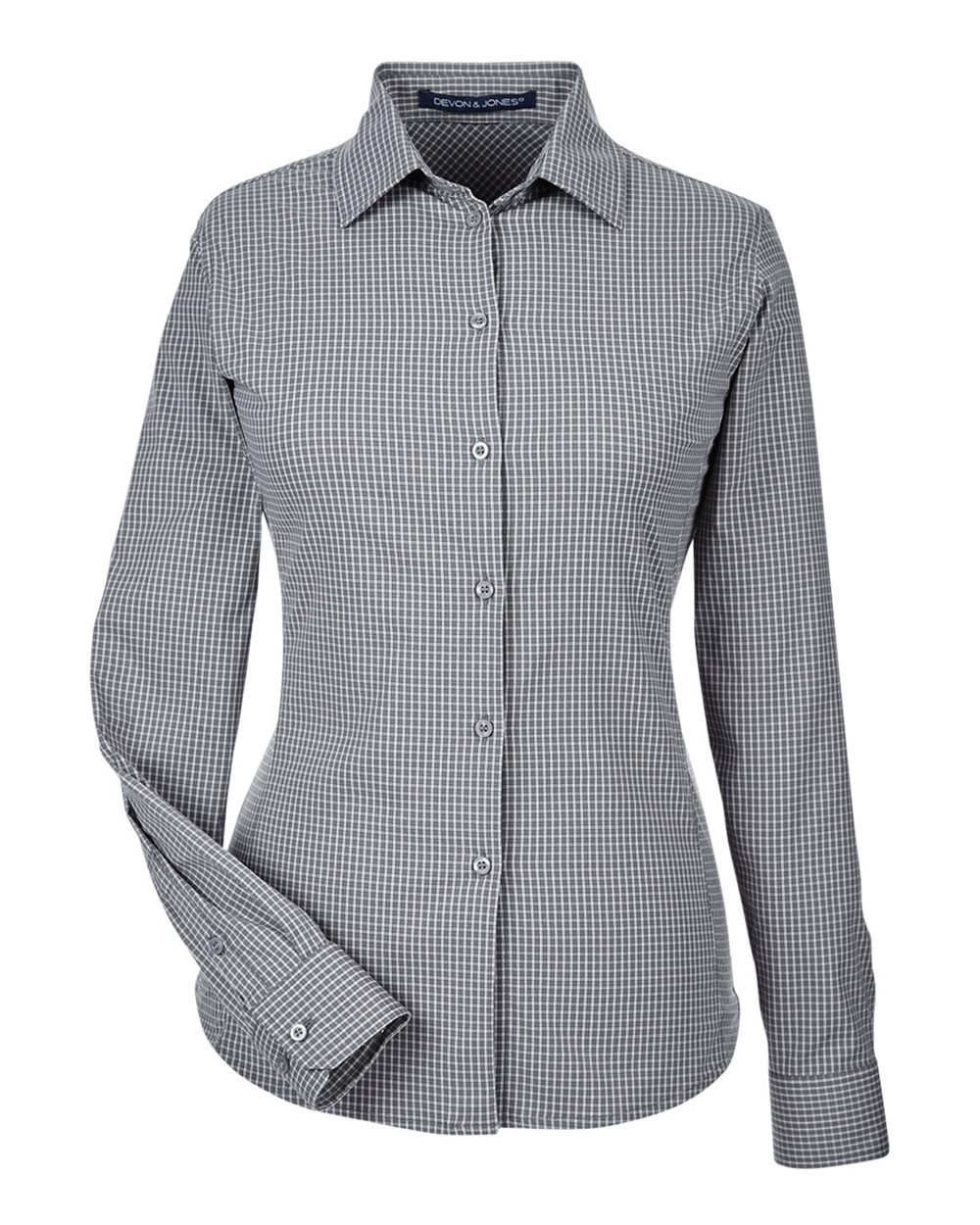 Women's CrownLux Performance® Tonal Mini Check Woven Dress Shirt - DG535W 2