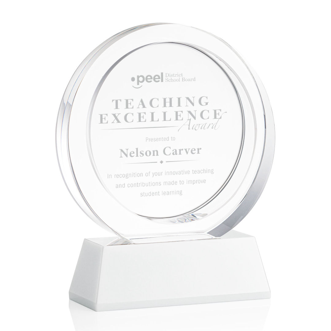 Templeton Award on Base - White, custom award with logo imprint 13