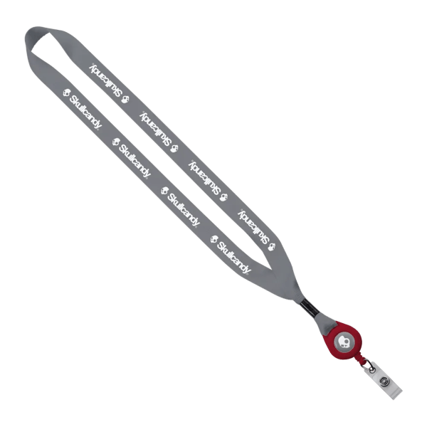 3/4" Polyester Lanyard with Metal Crimp & Retractable Badge Reel 274