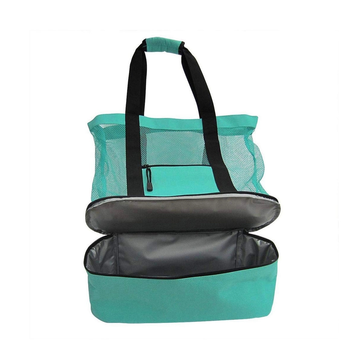 Mesh Beach Tote Bag with Detachable Insulated Cooler 4