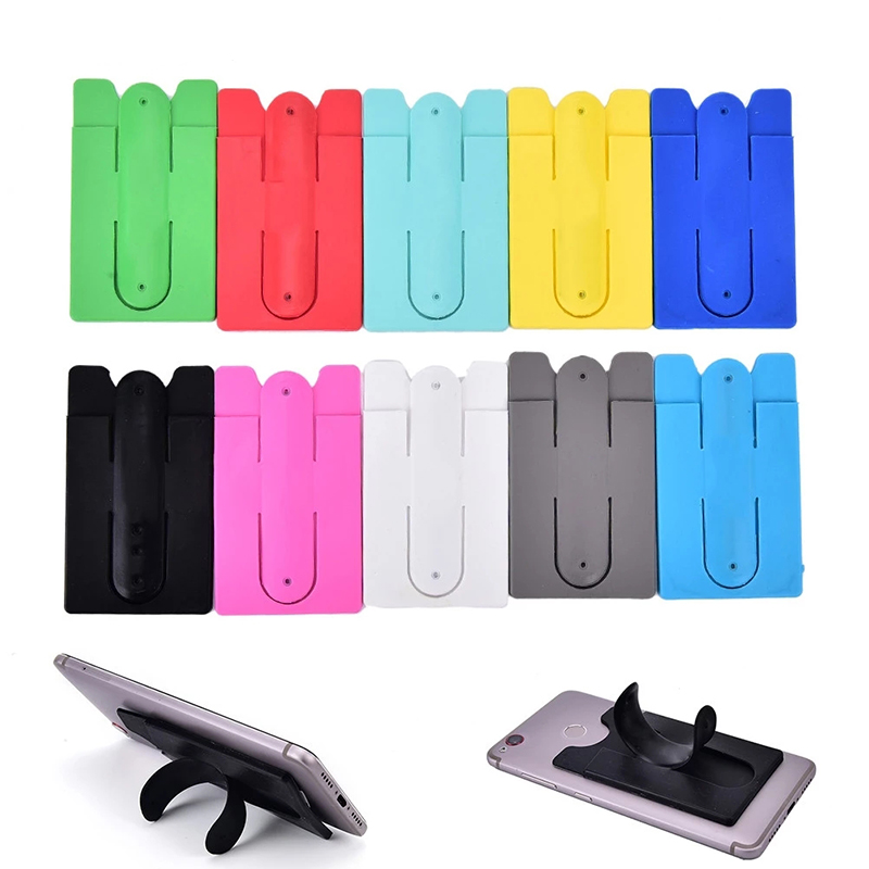 Adhesive Phone Wallet w/ Kickstand sleeve & Cord Organizer 1