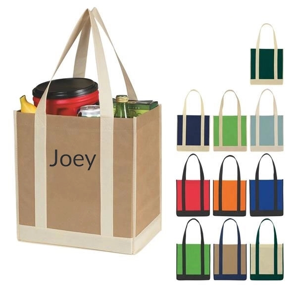 Non-Woven Two-Tone Shopper Tote Bag 4