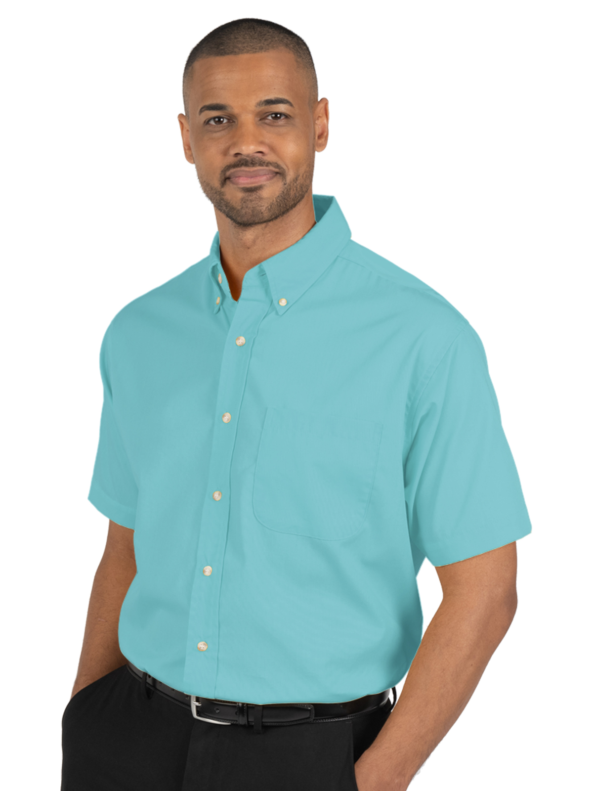 Blue Generation - Men's 1-Pocket Short Sleeve Superblend Poplin Shirt 28
