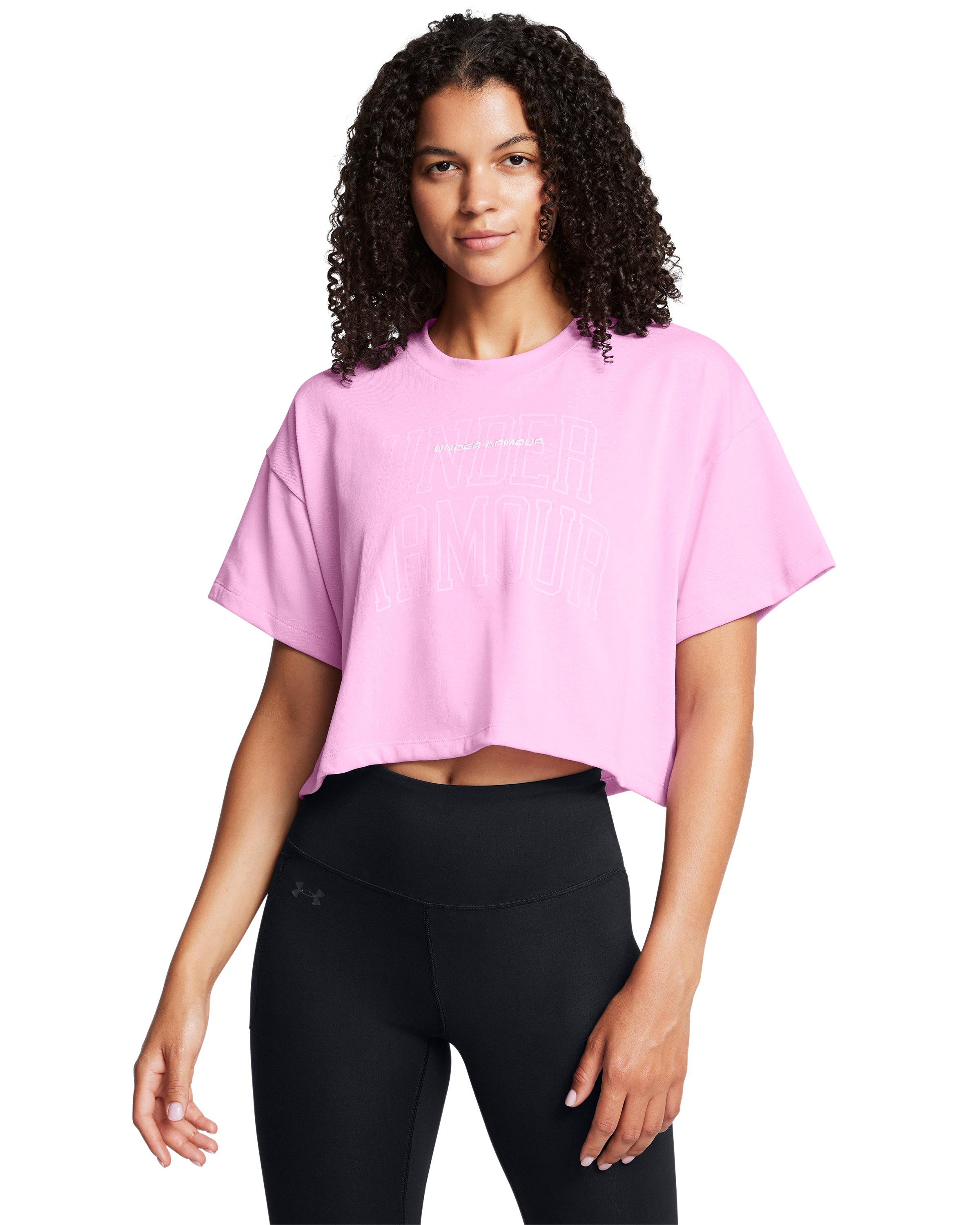 UA Varsity Mix Heavyweight Women's Crop Short Sleeve, custom athletic wear with logo imprint 5
