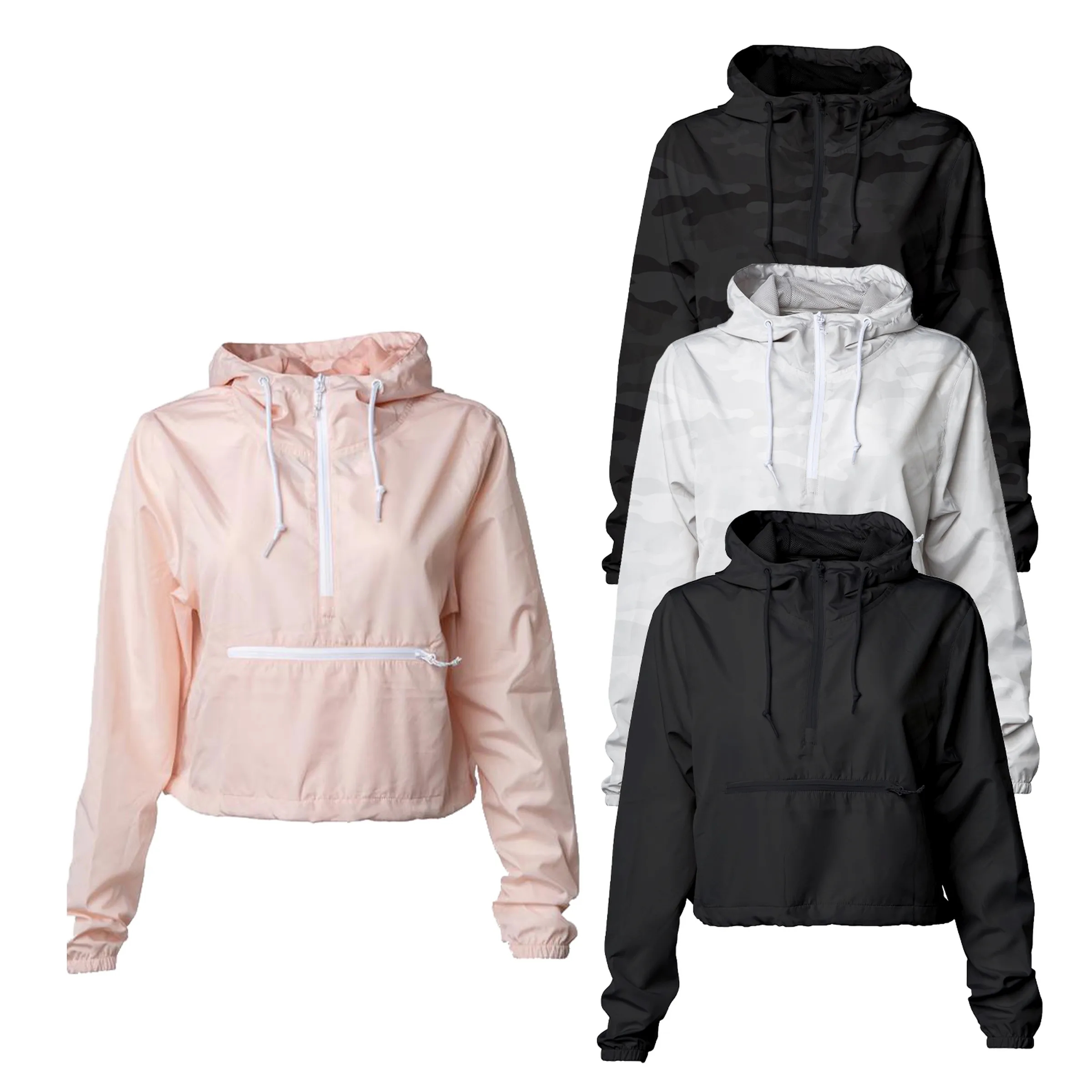 Independent Trading Co. Women's Lightweight Crop Windbreaker 8