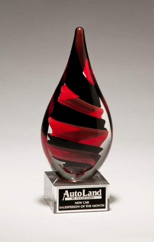 Black And Red Helix Art Glass Award 2