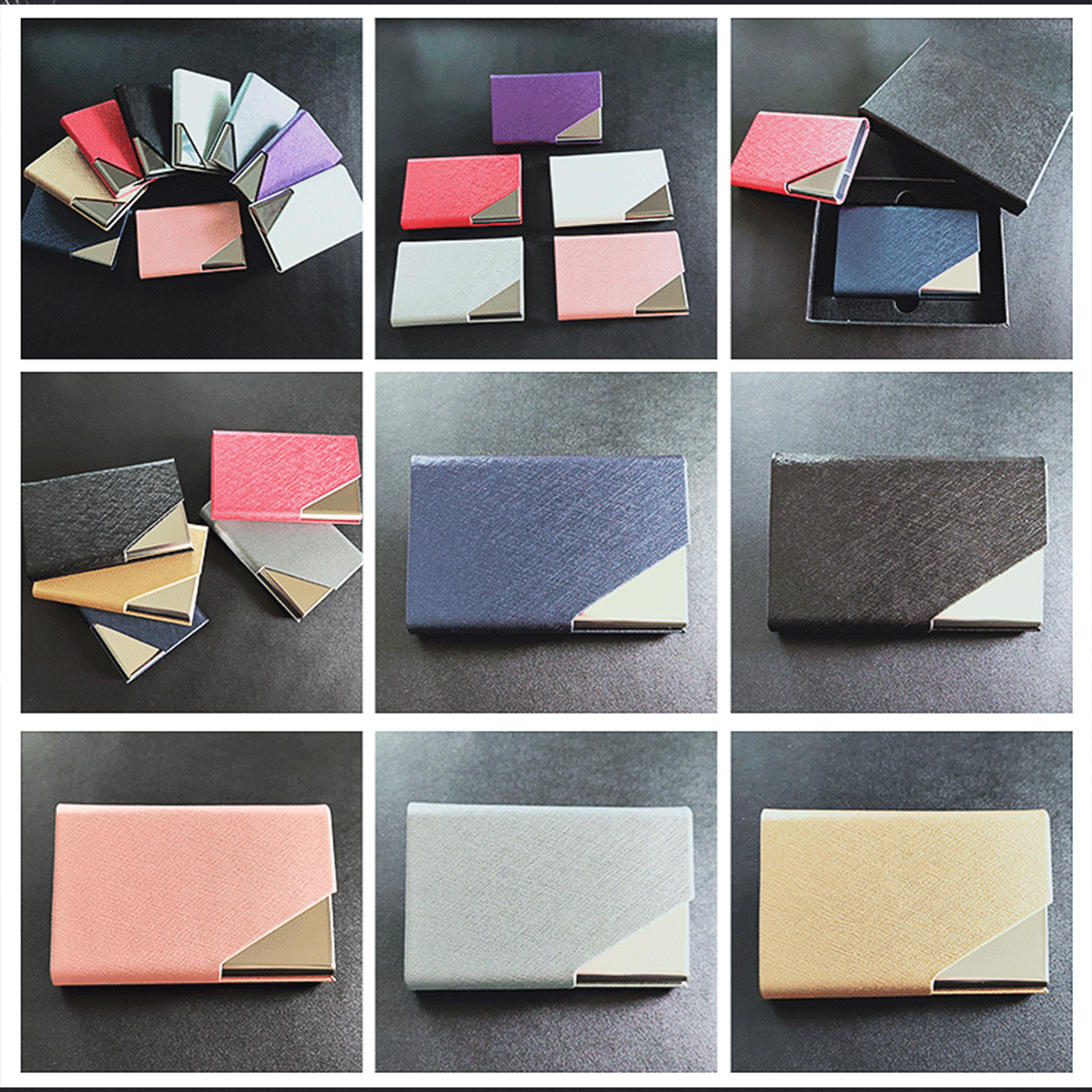 Business Stainless Steel Business Card Box PU Material 5