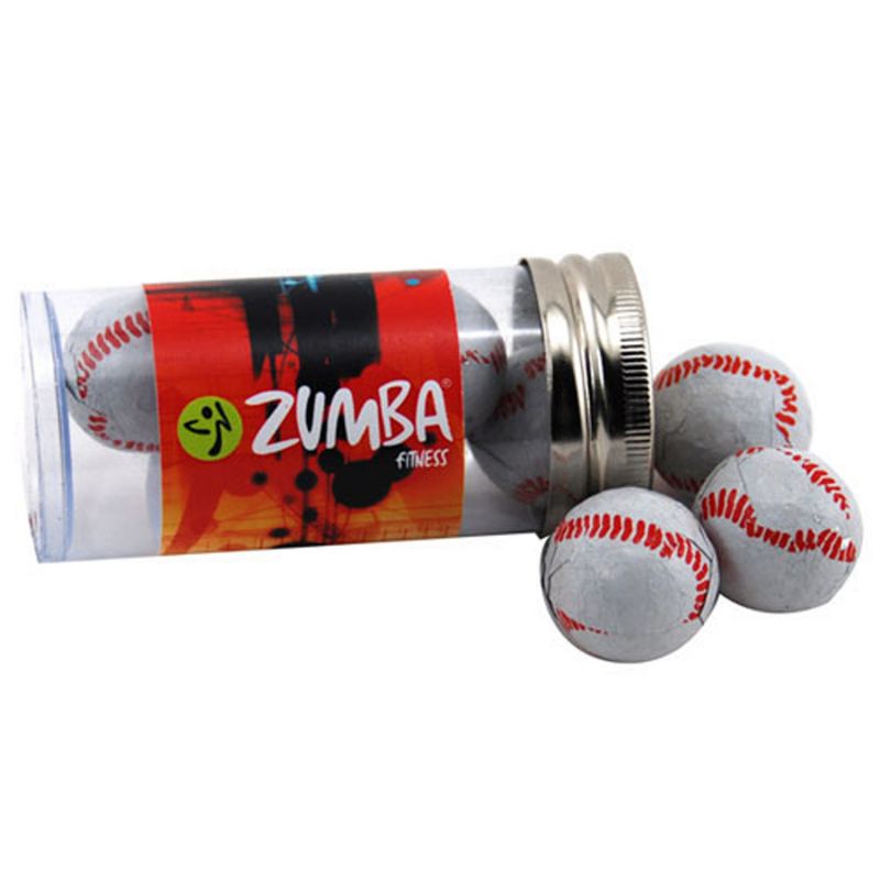 Tube with Chocolate Baseballs 1