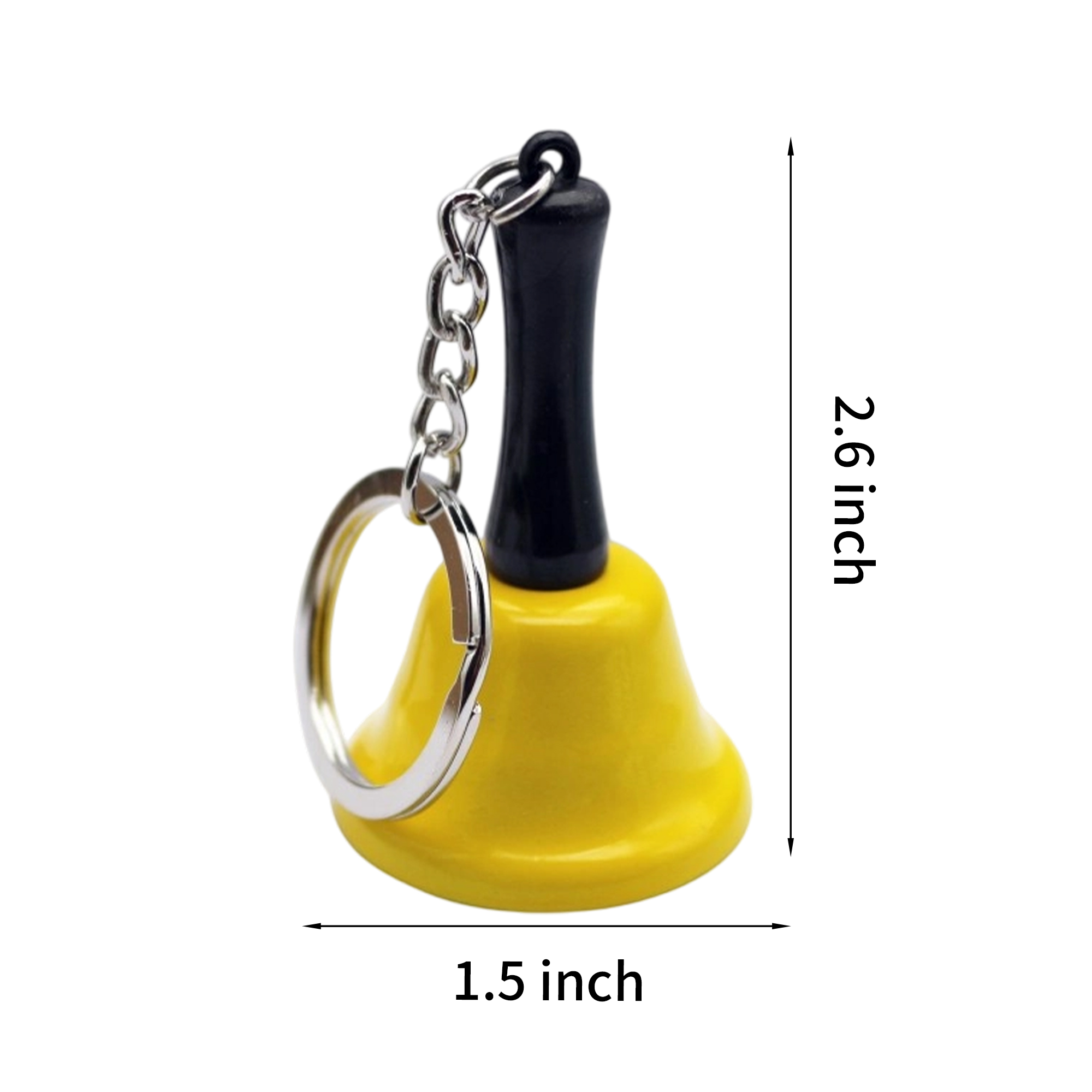 Mini Metal Hand Bell With Key Ring 1.5" Length x 2.6" Width 9