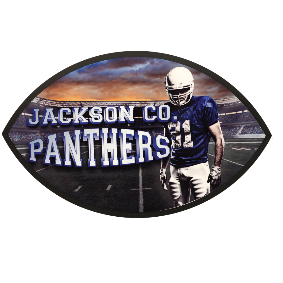 6-1/4" x 10-1/2" Full Color Dye Sublimated No Edge Football Shaped Plaque 2