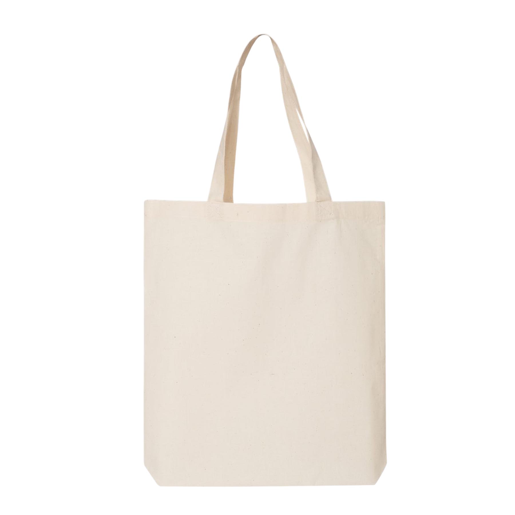 6 oz. 100% Large Cotton Canvas Bottom Gusset Natural Tote Bag - 11" x 13" 3