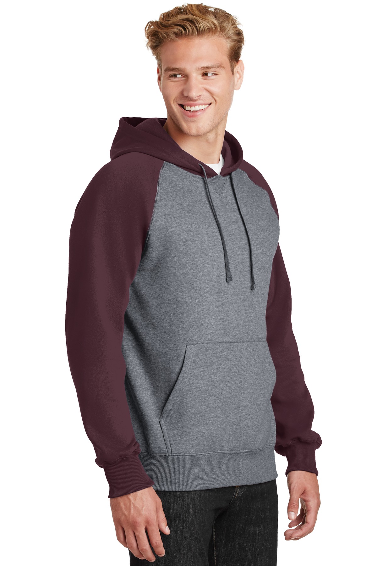 Sport-Tek Raglan Colorblock Pullover Hooded Sweatshirt. ST267 32