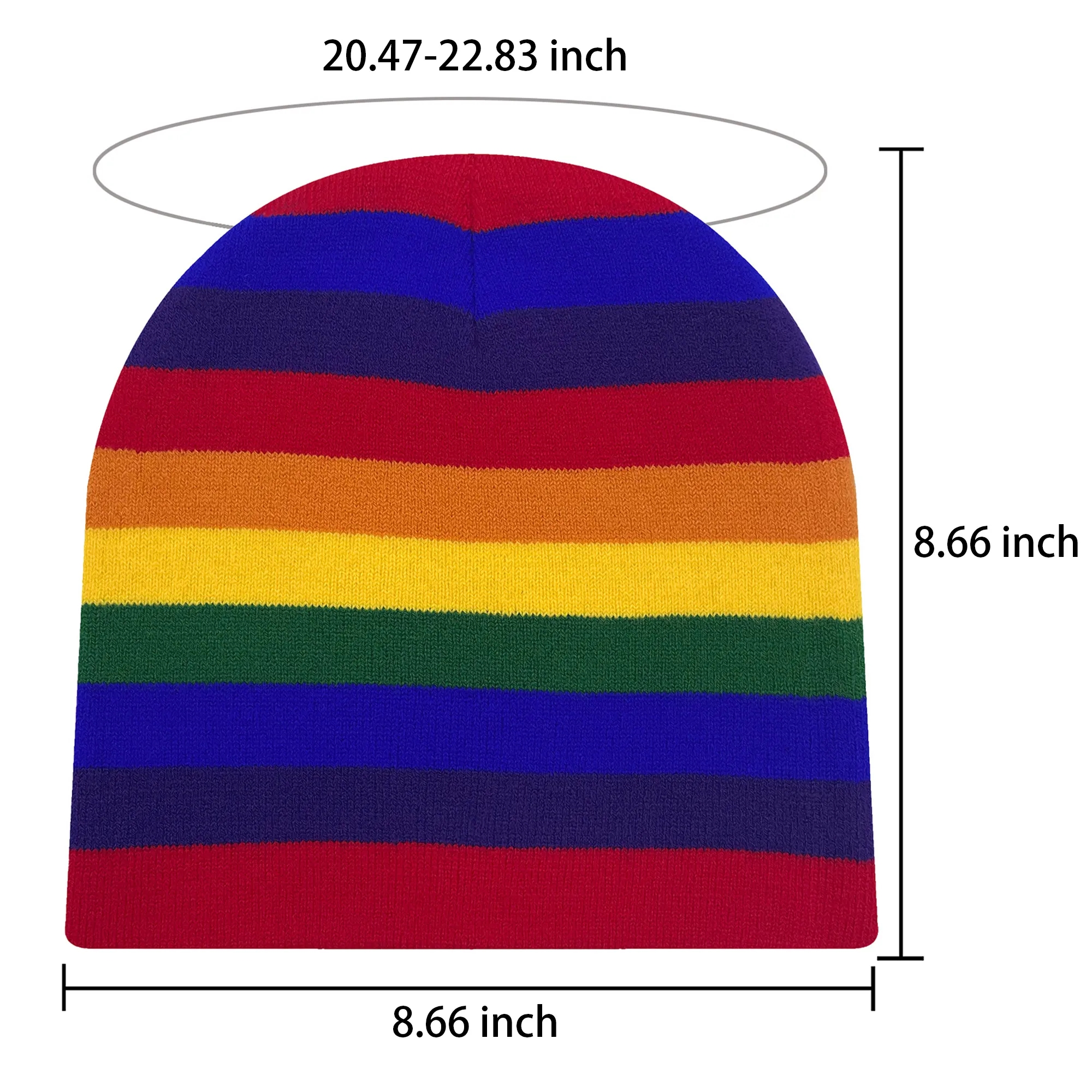 Winter Rainbow Knitted Hat 1