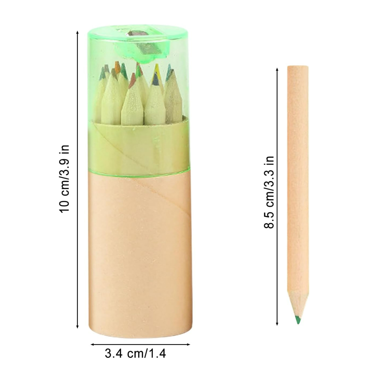 12 Pack Colored Pencil Set in Kraft Tube with Sharpener 4