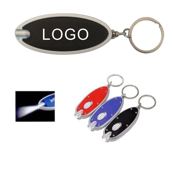 Custom Oval LED Flashlight Keychains 2