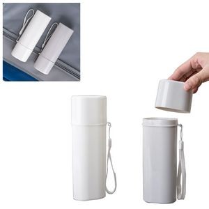 Travel Cup And Toothbrush Holder With Toothpaste Compartment 8
