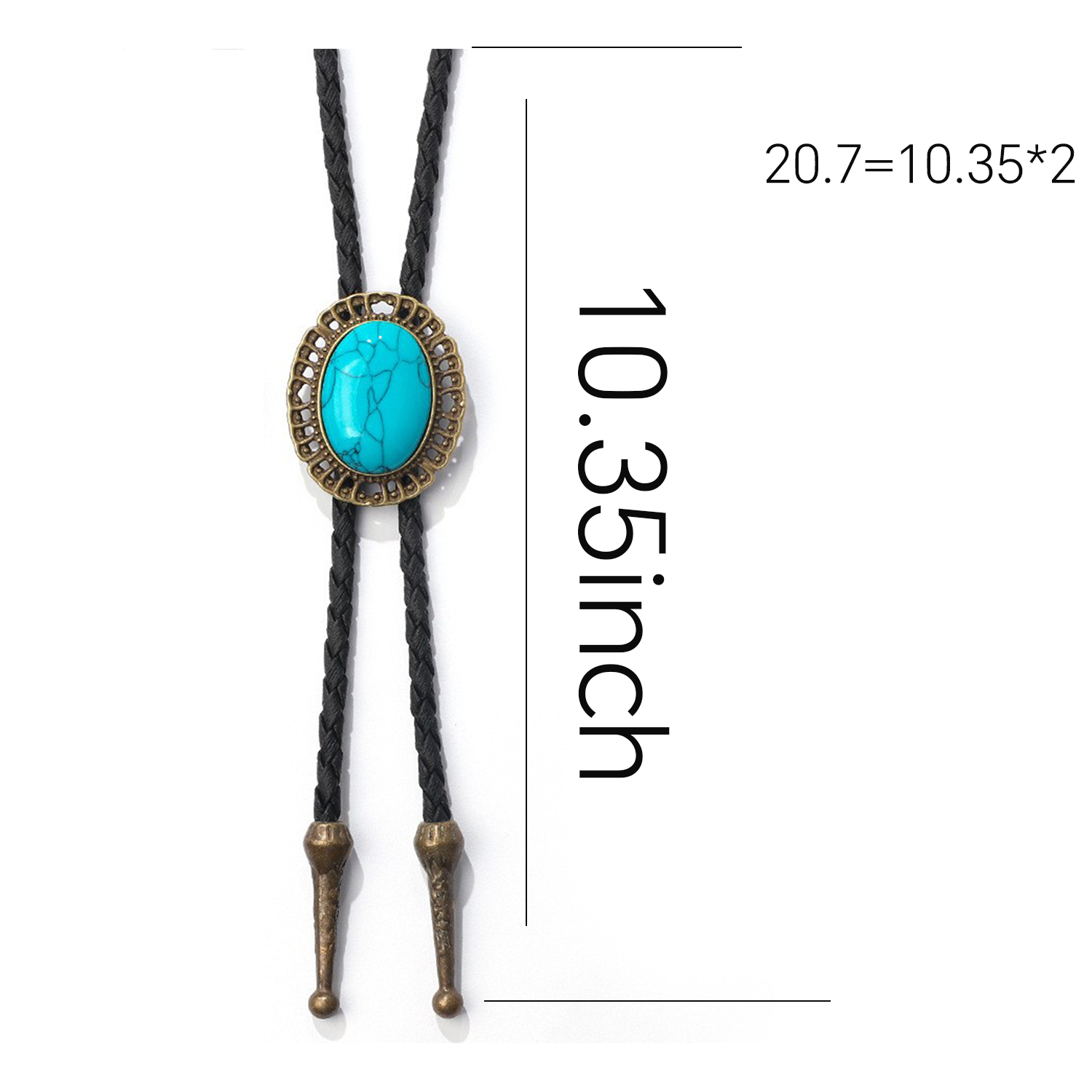 Retro Adjustable PU Leather Rope Metal Necklace 2