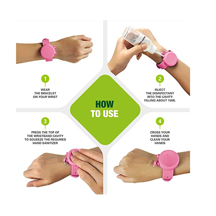 Adjustable Silicone Wristband Hand Sanitizer Bracelet 1