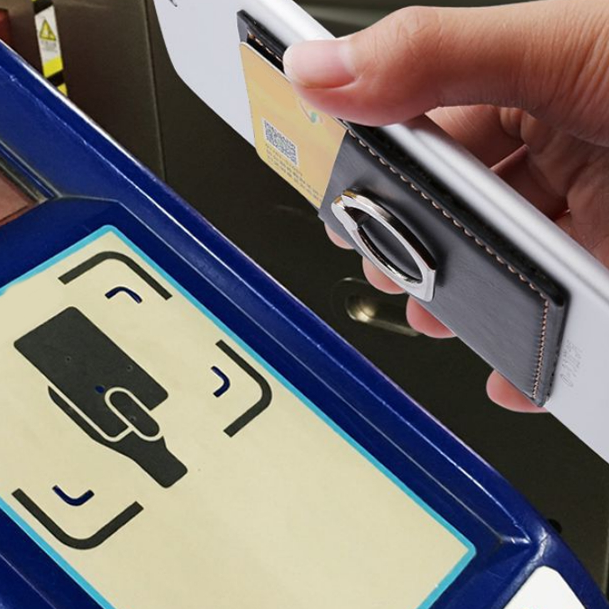 PU Phone Card Holder with Metal Ring Grip and Stand 6