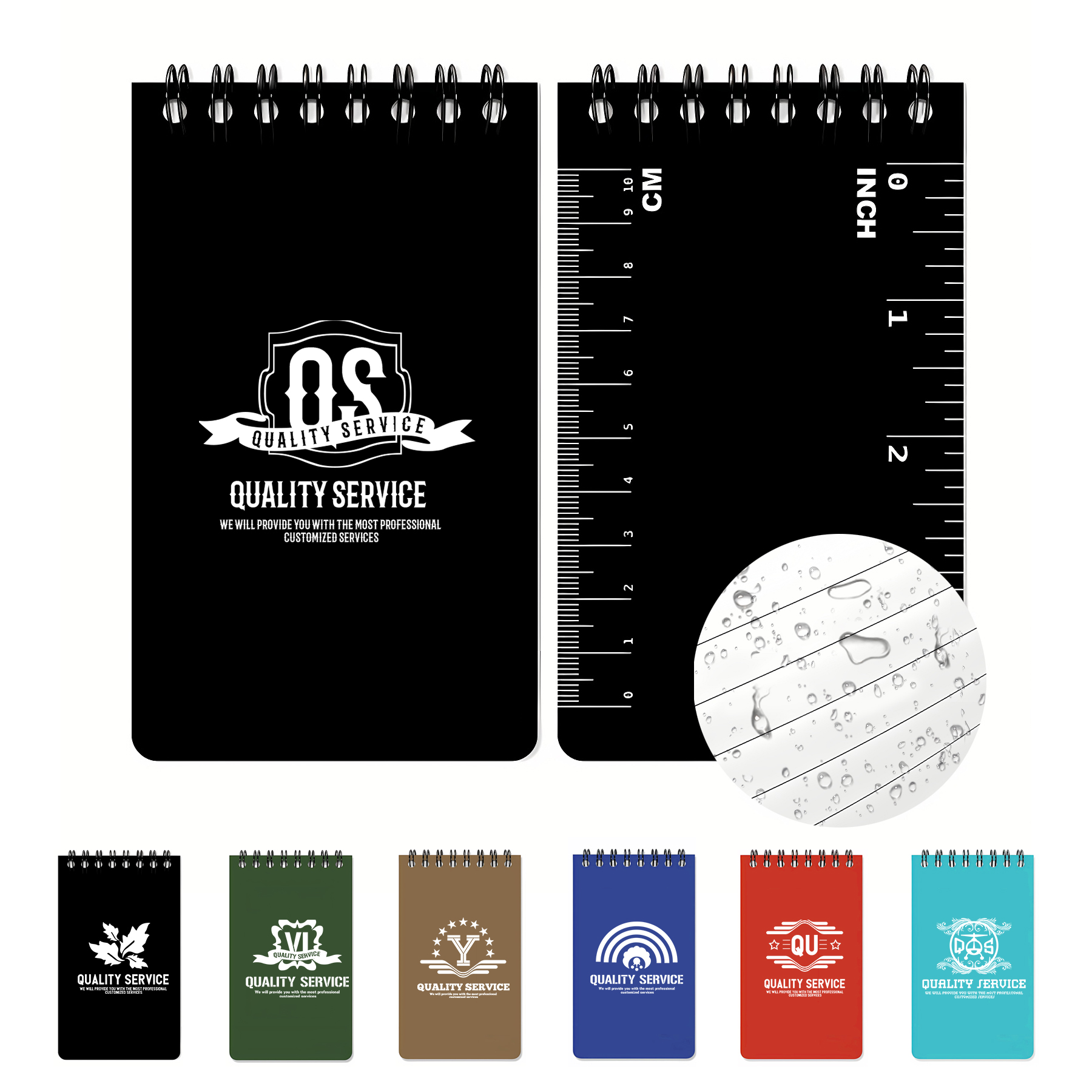 50 Sheet Portable Waterproof Mini Coil Notebook With Scale 3