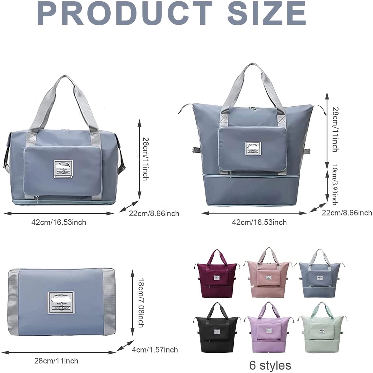 Foldable Travel Duffel Bag Tote 2