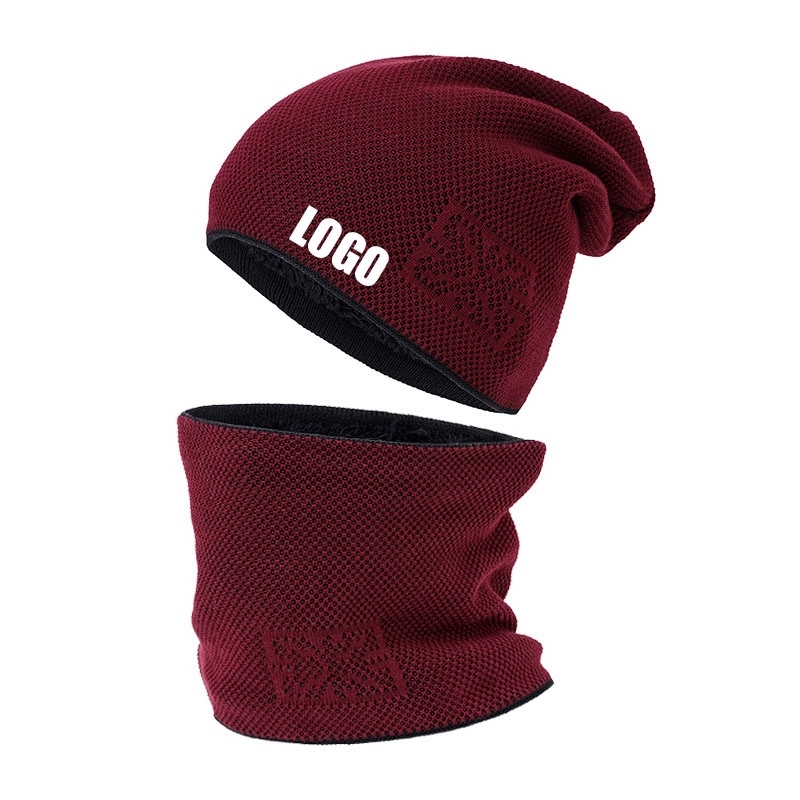 Custom Thick Fleece Lined Winter Hat & Scarf 3