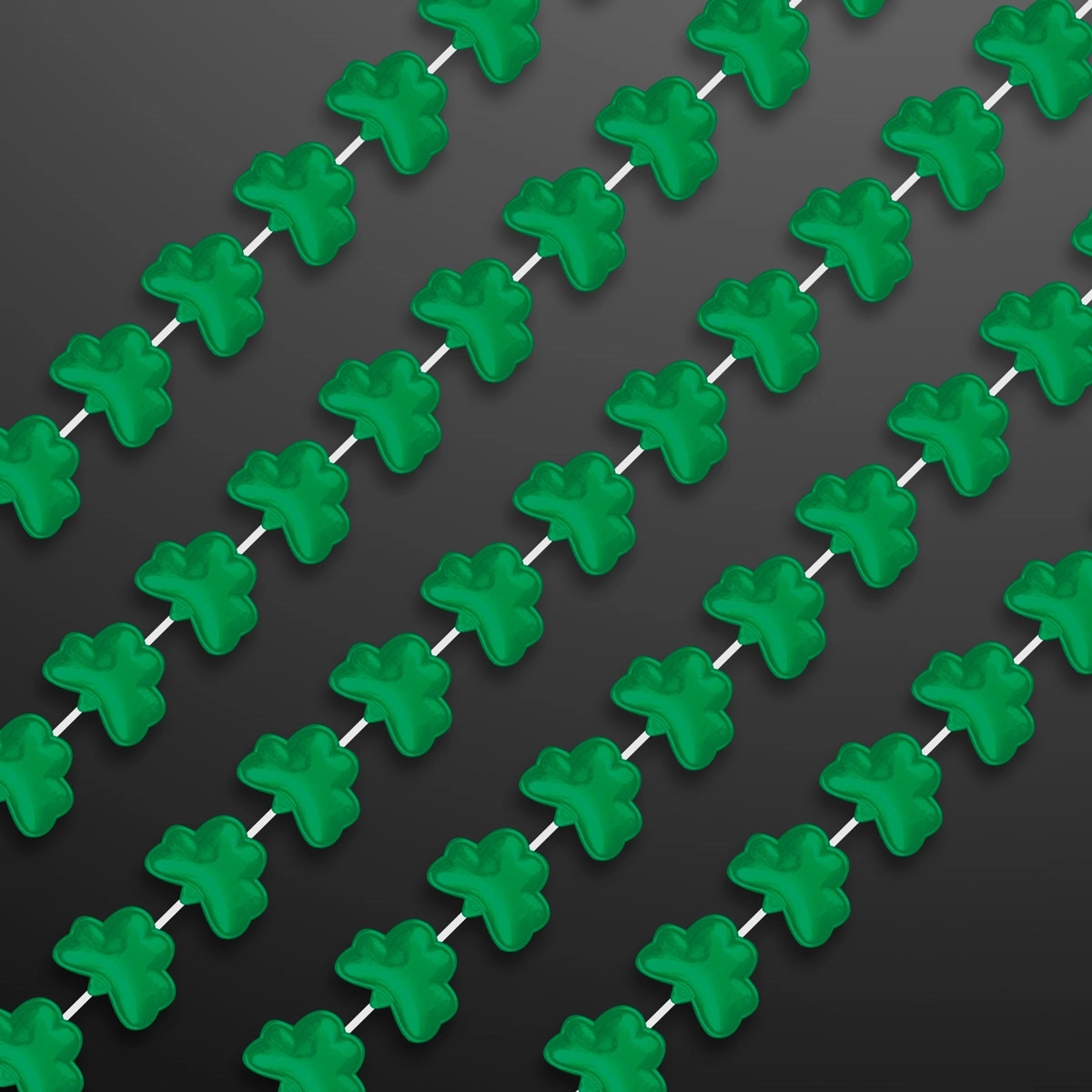Rounded Mini Shamrocks Bead Necklace (Non-Light Up) 4
