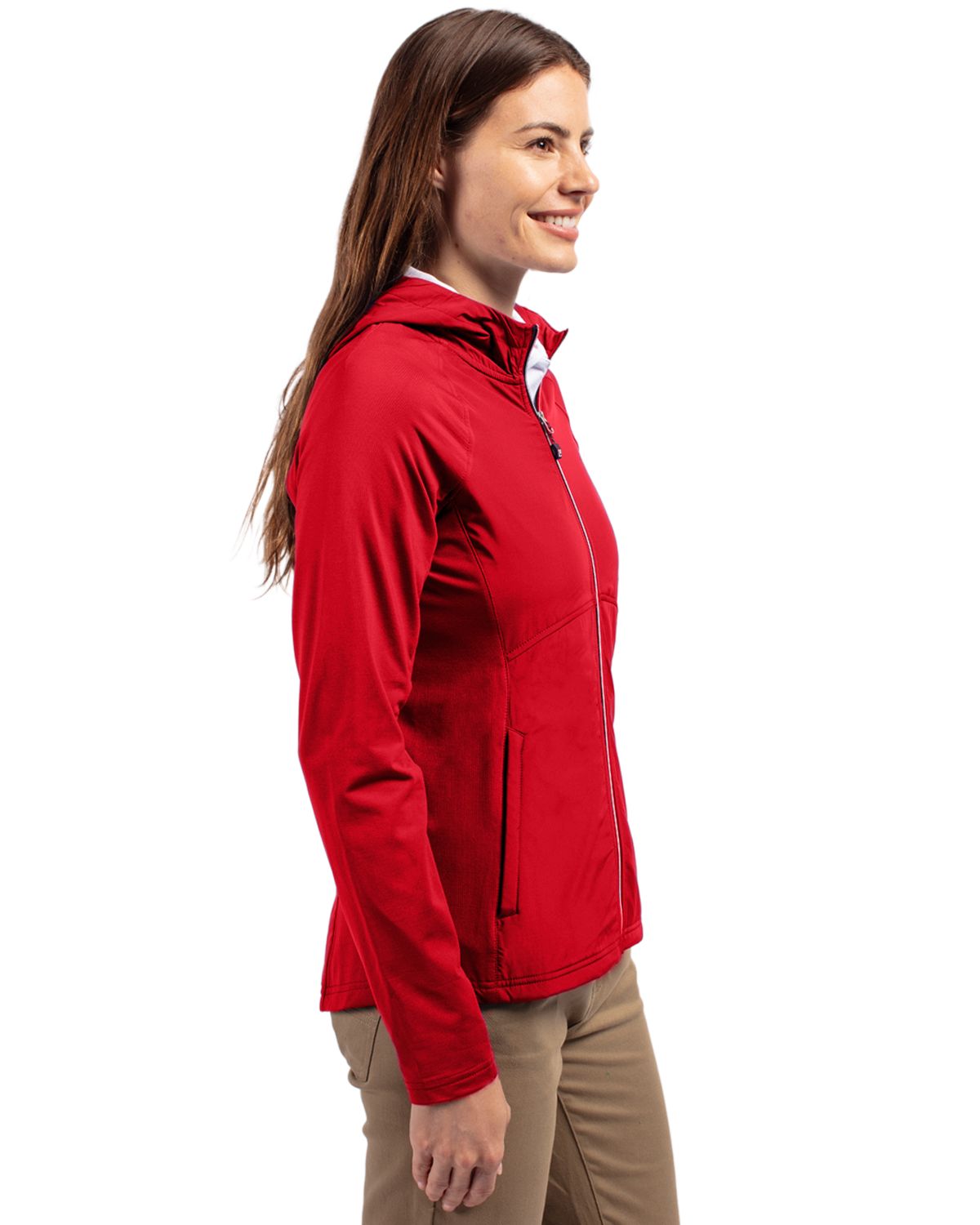 Cutter & Buck Adapt Recycled Soft Knit Stretch Womens Hybrid Full Zip Jacket 10