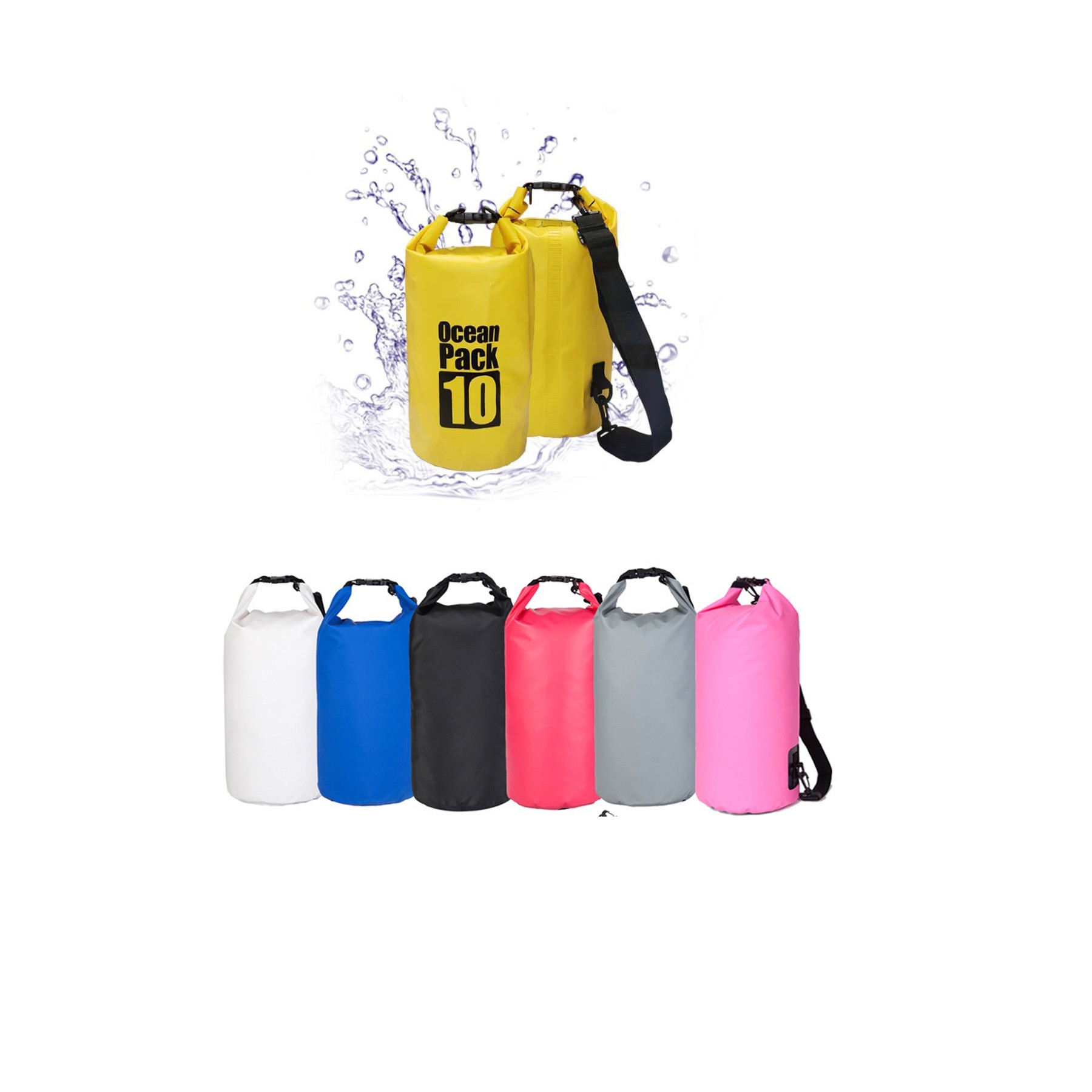 10L Waterproof Floating Dry Bag With Shoulder Straps 1