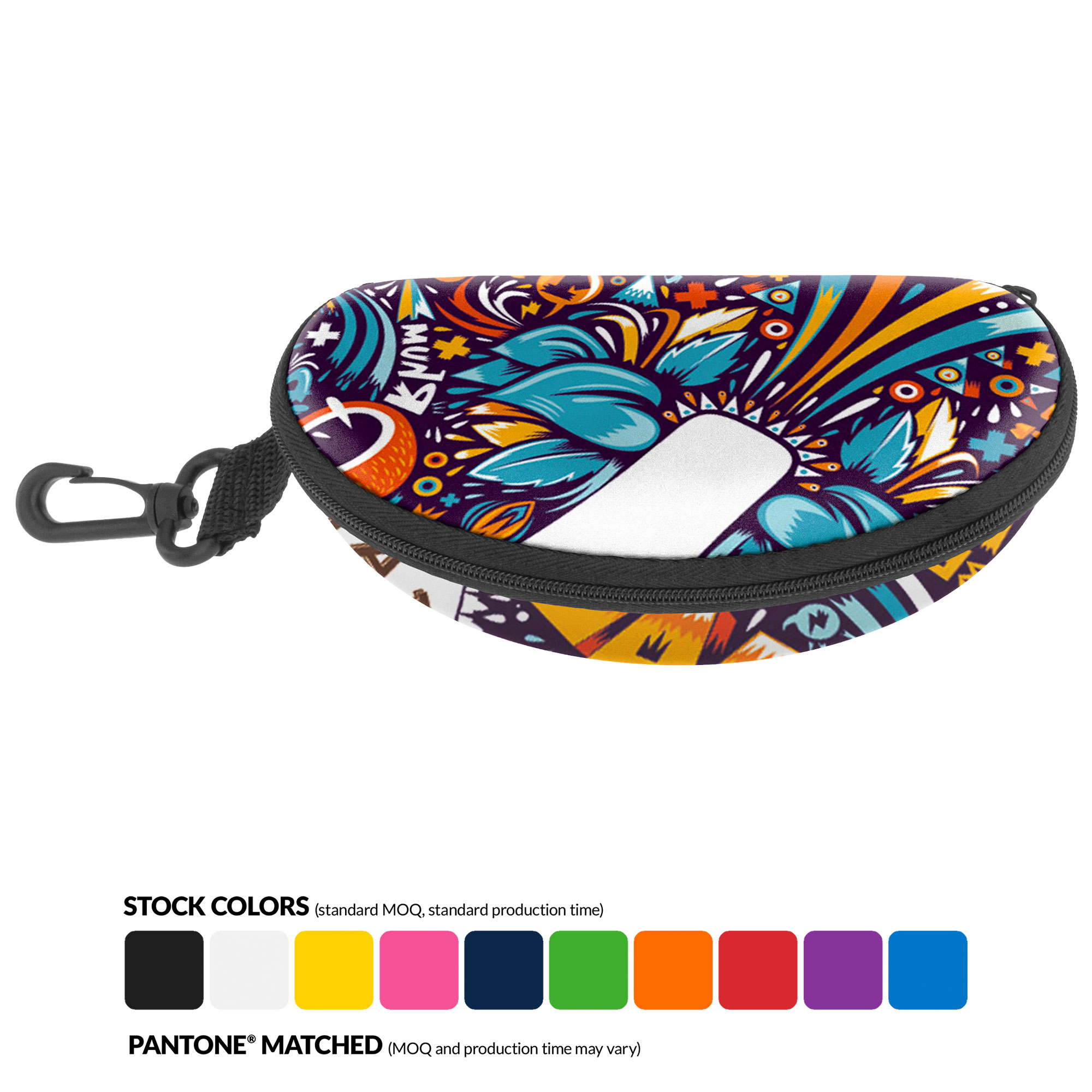 All-over Sunglasses Hard Case with Zipper and Hook 3