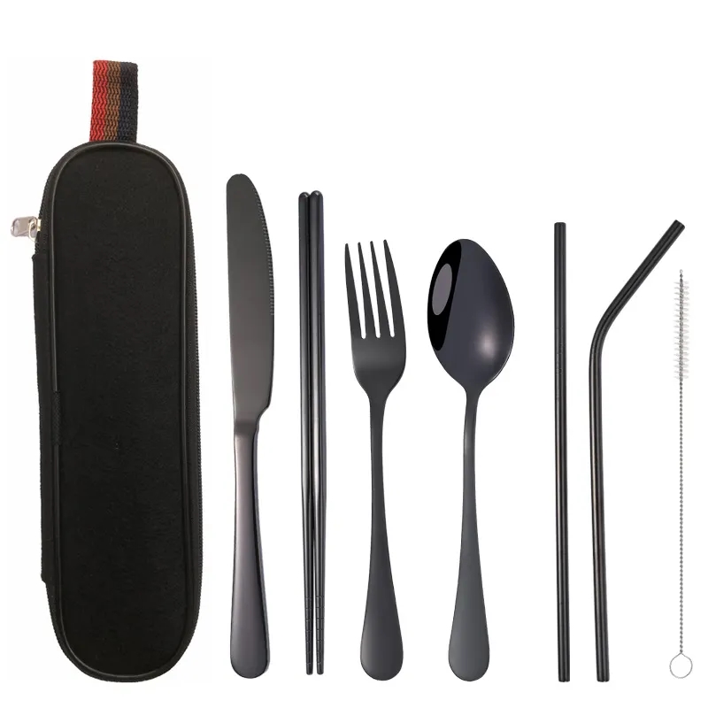 Reusable Stainless steel cutlery set with case 11