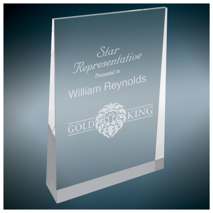 4.5" X 7" Silver Acrylic Wedge Award