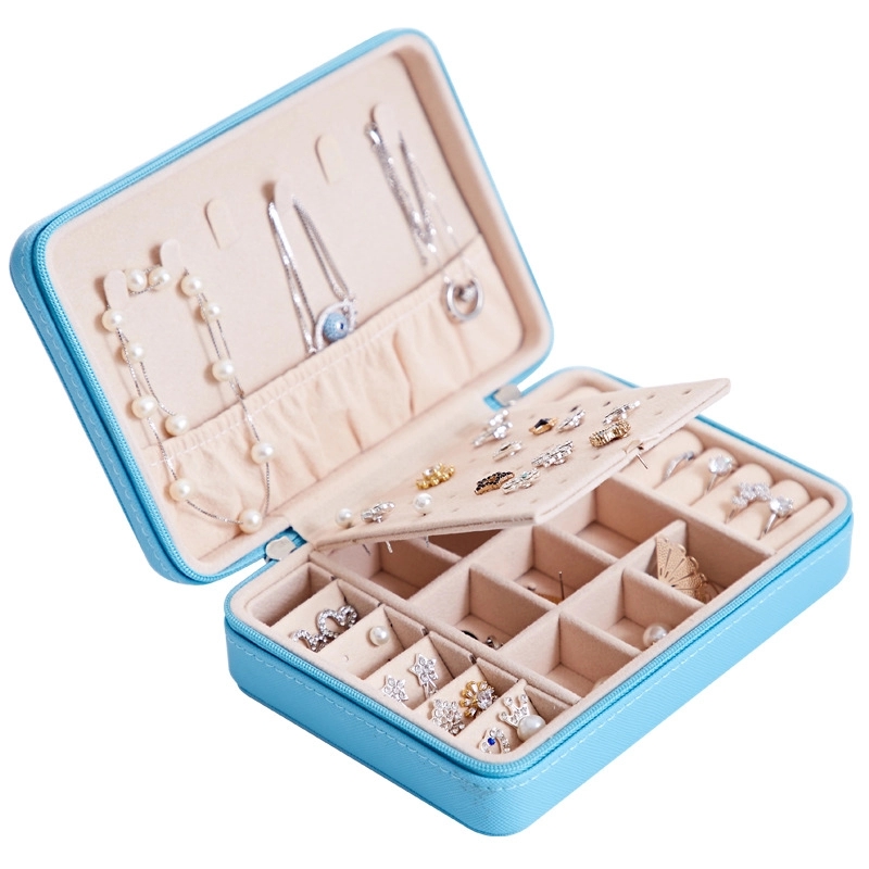 Portable Travel Jewelry Organizer Box with Mirror / Hook 13