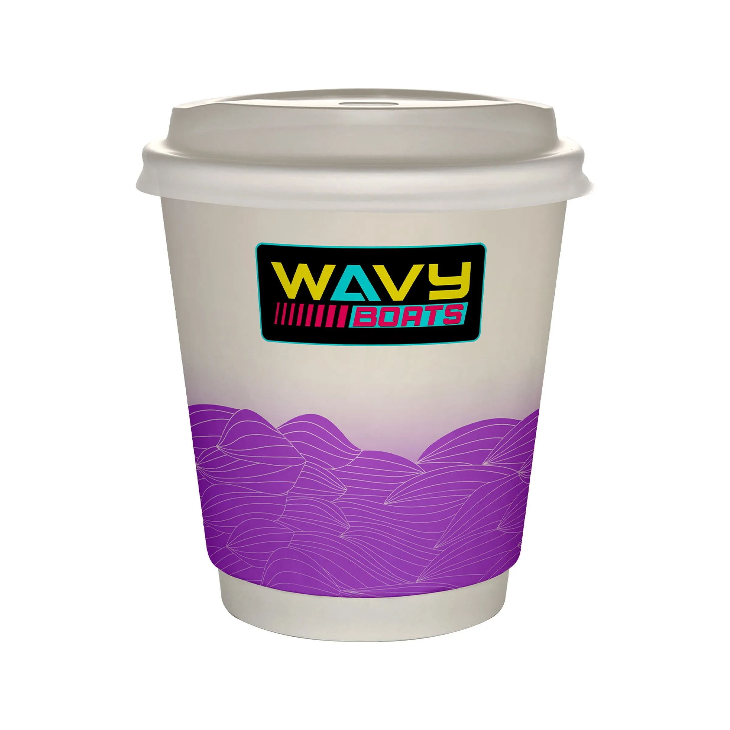 10 oz Full Color Turbulent Waves Insulated Paper Cup With Li 12