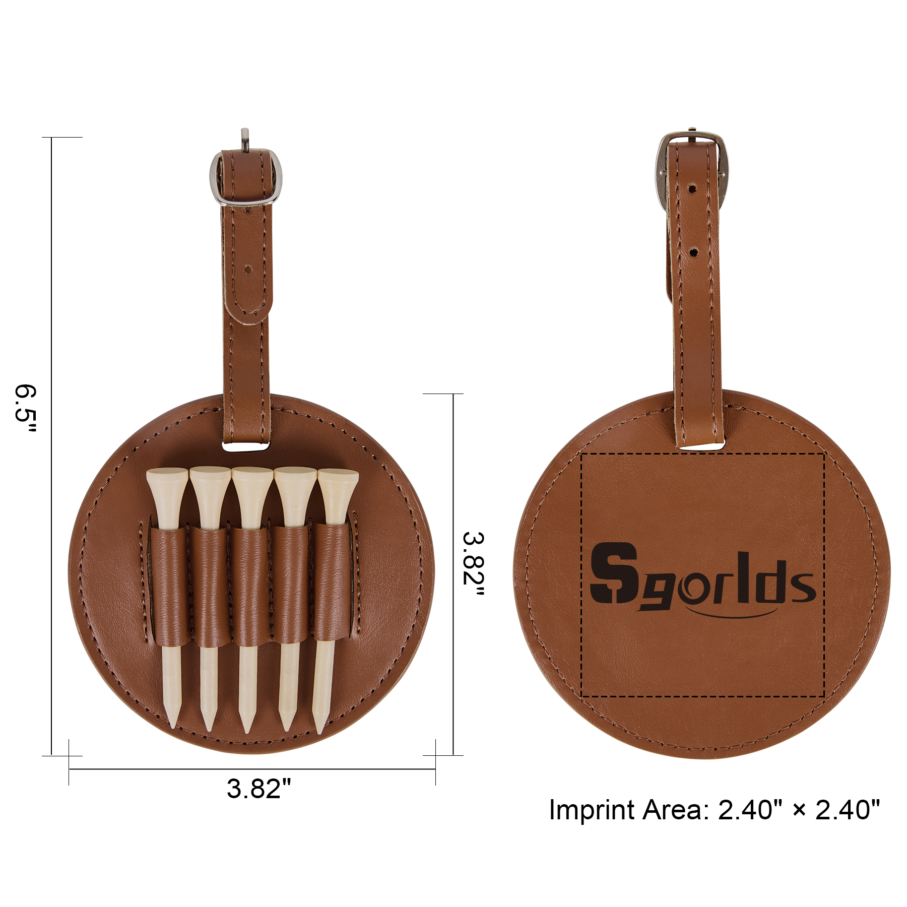 PU Leather Golf Tee Holder 4