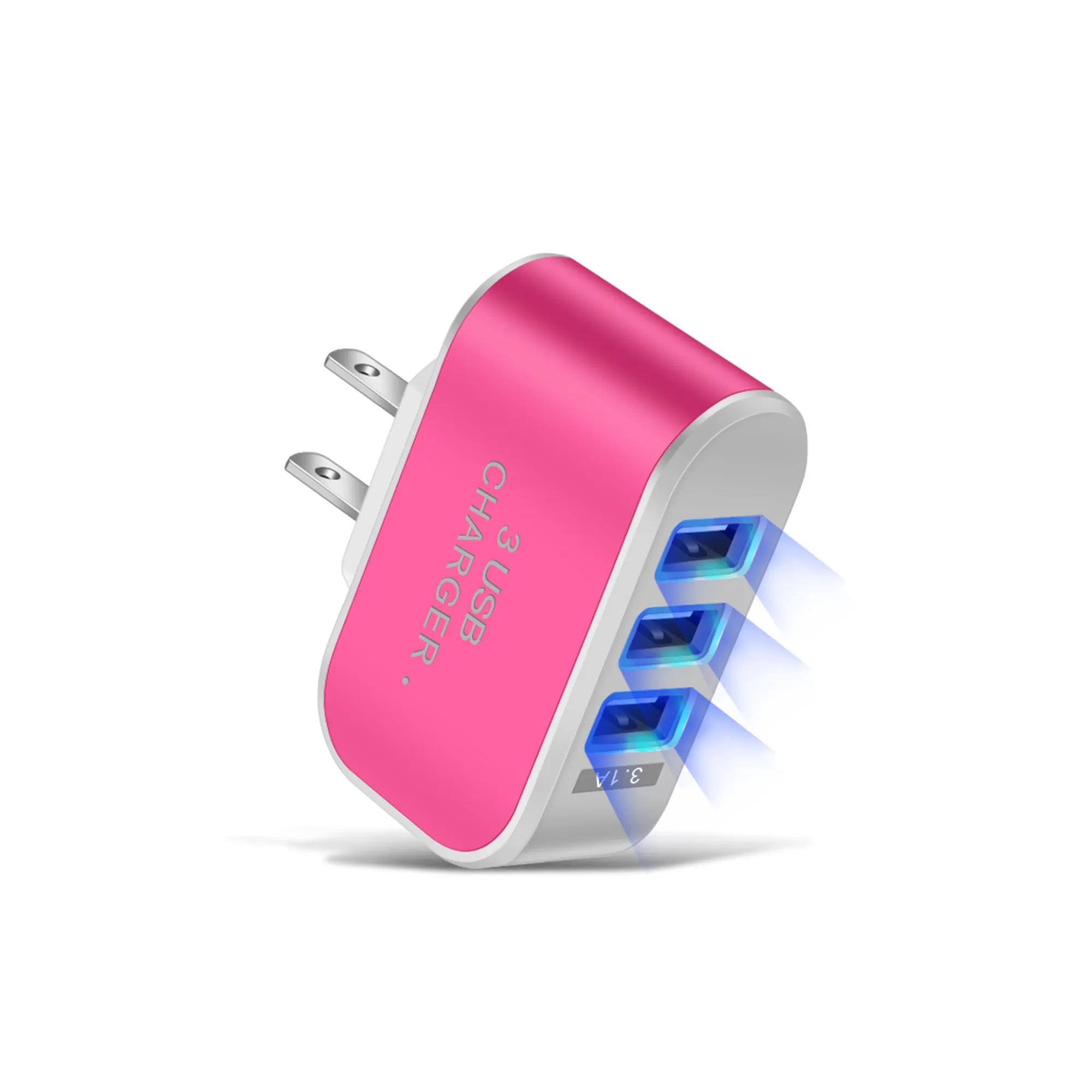 Glow Portable 3 Port USB Charger Cube Plug 5