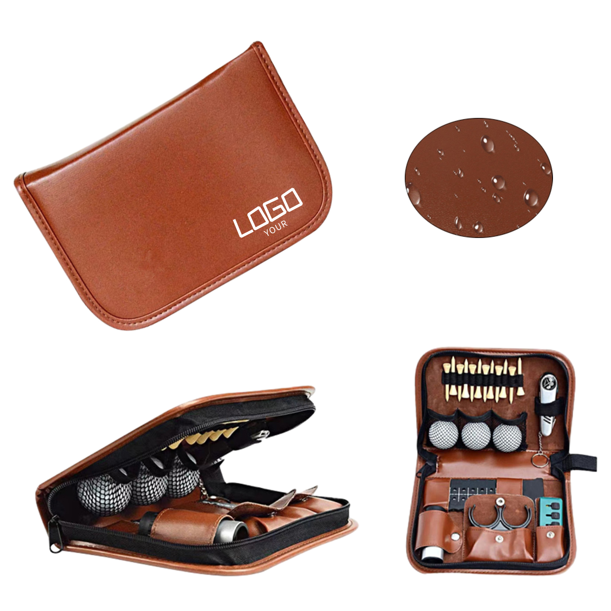 PU Leather Golf-Tool Kits Carrying Bag 1