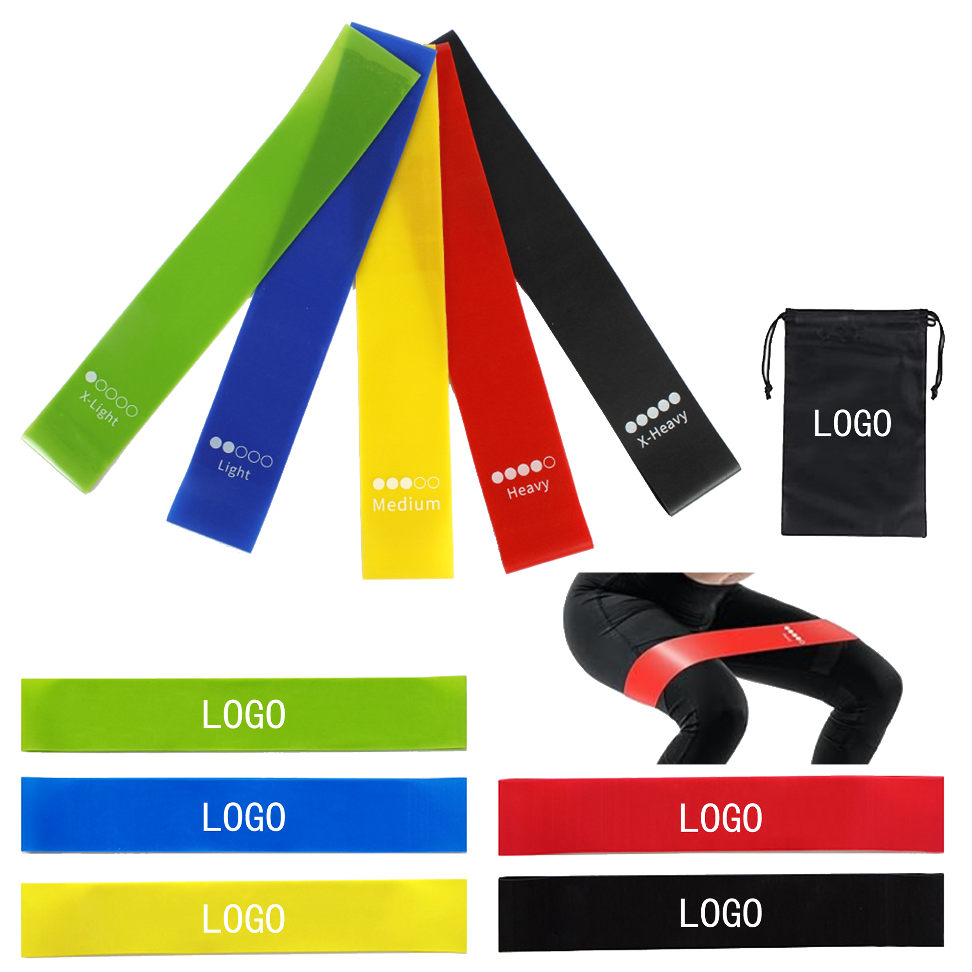 Five Color Yoga Storage Bag Fitness Resistance Band 2
